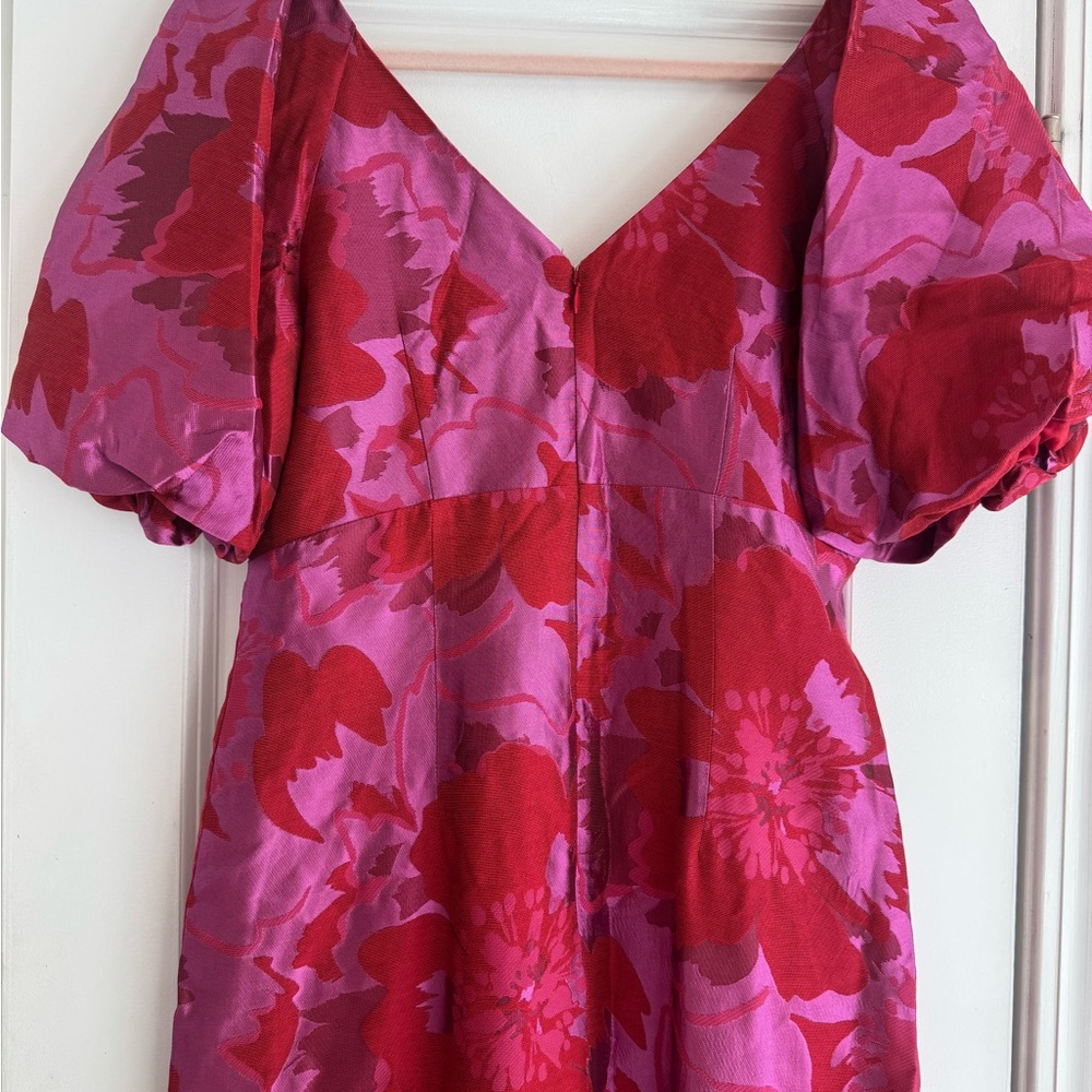 Aidan Mattox Red and Pink maxi Dress - Picture 3 of 10